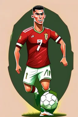 Cristiano Ronaldo Portuguese football player cartoon 2d