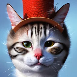 The cat in the hat Modifiers: highly detailed 8k oil on canvas high detail crisp quality colourful #creepy #Dr. Suess's