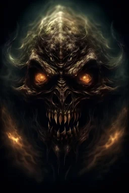 skinwalker hell, dark design, weird unrecognizable face