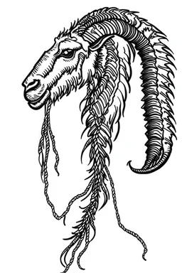 a goat 2d with horn