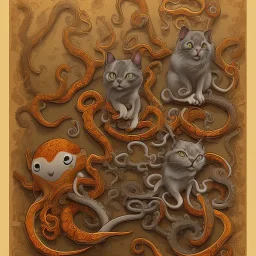 mouse and cat and octopuss