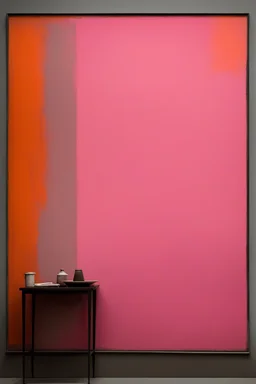 Wall, painter rothko style, pink and orange