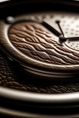 Produce a close-up, macro image of the texture and material of a ceramic watch, revealing its unique surface patterns.