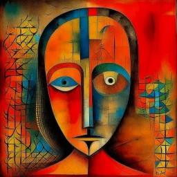Woman with mask. Modifiers: intricate portrait colourful surreal SALVADOR DALI Paul Klee W