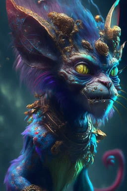 Cat monkey dragon Critter alien,FHD, detailed matte painting, deep color, fantastical, intricate detail, splash screen, complementary colors, fantasy concept art, 32k resolution trending on Artstation Unreal Engine 5