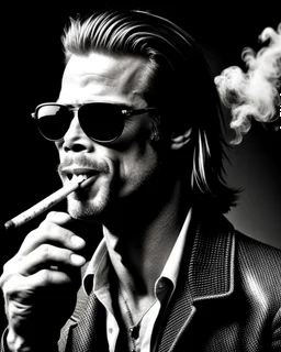 Brad Pitt smoking