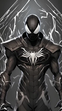 miles morales mix with venom symbiote in solo leveling artstyle, Street boy them, intricate details, highly detailed, high details