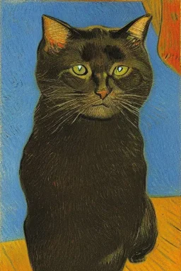 Portrait of a cat by Van Gogh