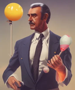 Sean Connery holding a giant lollipop