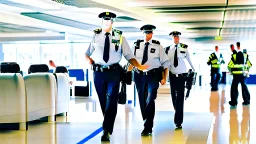 security escorting away from airport lounge