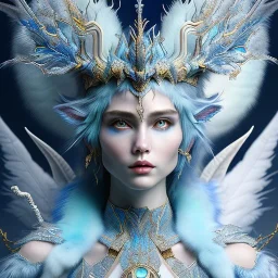 icy blue,mythical beautiful mammalian creature ,feathers , elve fae, majestic, ominous, ice, scales,frost on skin, dnd character portrait, intricate, oil on canvas, masterpiece, expert, insanely detailed, 4k resolution, retroanime style, cute big circular reflective eyes, cinematic smooth, intricate detail , soft smooth lighting, soft pastel colors, painted Rena