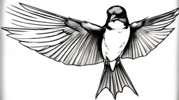 barn swallow, cool drawing, black and white, gritty, complete, realistic sketch, mix of bold dark lines and loose lines, tattoo