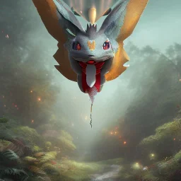 Mystery pokemon,Ambiance dramatique, hyperrealisme, 8k, high quality, lot of details, portrait,