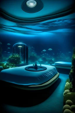 luxury bed bottom of the sea