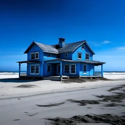 casa azul praia vazia
