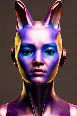 Medium Close Up Portrait, Front image. cyberpunk, rabbit mask, Asian woman, pink hair. latex suit. Red, black, silver, color. Cyber style. Color background, photo studio. Avatar image, highly detailed, concept art, smooth, unreal engine 5, god rays, ray tracing, RTX, lumen lighting, ultra detail, volumetric lighting, 3d, finely drawn, high definition, high resolution.