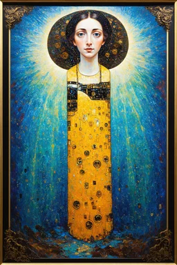 divine encryption of light; a neo-surrealistic, expressionistic, steampunk version of Gustav Klimt