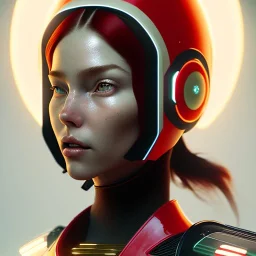 woman, rounded face, red hair, round helmet, retro futuristic, latex coat, soft color, highly detailed, art stations, concept art, smooth, unreal engine 5, god rays, ray tracing, RTX, lumen lighting, ultra detail, volumetric lighting, 3d, finely drawn, high definition, high resolution.