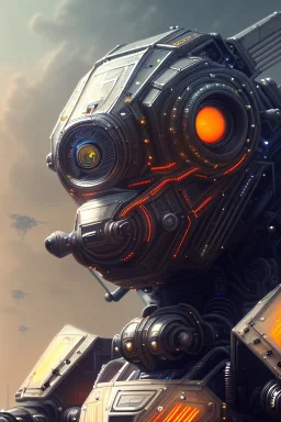 a beautiful full frame portrait digital painting of futuristic tankpunk robot, wide angle view, close-up, macro lens, centered camera, titanium accents, intricate details, small minutiae, tiny features, particulars, colorful, 8k, least ambient occlusion, volumetric lighting, volumetric clouds, ice all over the body, ice spicks on the back
