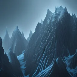 3d design of a mountain in the rain close up