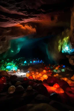 Cave with gemstones