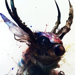  insects, nest, face, 3D, leaning pose, watercolor illustration by <agnes cecile> <Yoji Shinkawa>,