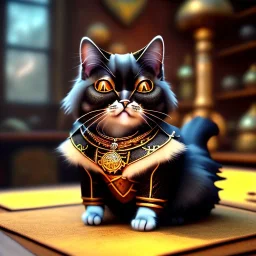 steampunk cat, 8k resolution, dynamic lighting, ultra hyperdetailed, Unreal Engine 5, ultra colourful, very small details, realistic