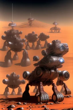 fractal robot horse herd on mars