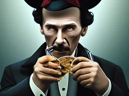  Sherlock holmes eating a taco