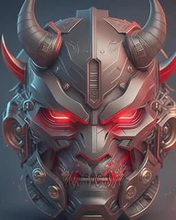 Best quality, masterpiece, ultra high definition,Futuristic, cyberpunk,Oni mask, Comic style
