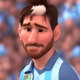 perfect face lionel messi happy, highly detailed, wearing Argentina