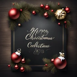 Hyper Realistic Christmas Celebrations card with a dark rustic background