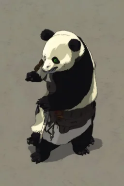 Panda in samurai armour