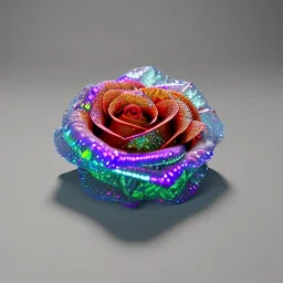 transparent multicolor crystal rose leaf