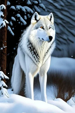 winter white gagantuan wolf