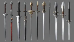 Katana, Falchion, Claymore, Khopesh, Dao, Xiphos, Cutlass, Estoc, Ulfberht, Jian, Tulwar, Sabre, Kris, Makaira, Spatha, Gladius, Kopis, Shamshir, Cinquedea, Messer