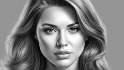 woman, vector pencil drawing, 3d, 64k, high resolution, high detail, computer graphics, hyperrealism, f/16, 1/300s. digital painting,