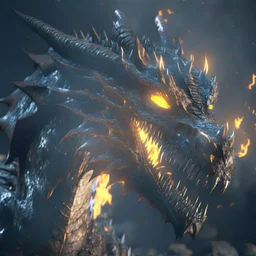 dark dragon,radioactive cloud, unreal engine 5, 8k resolution, photorealistic, ultra detailed