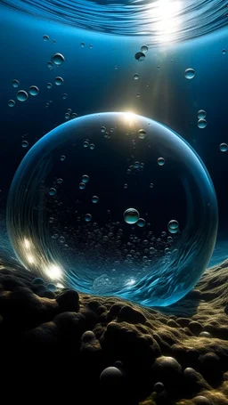 A bubble see from under the water