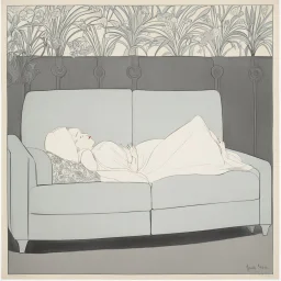 Sur le canapé d'argent pâle : [estampe] : [planche du portfolio Amour] / Maurice Denis