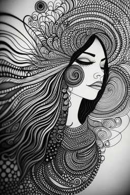 zentangle woman, bizarr, surreal