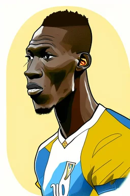 Ibrahima Konate French-Malian footballer ,cartoon 2d