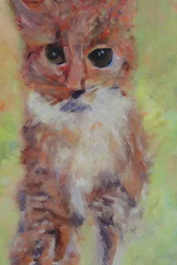 painting of a happy cat