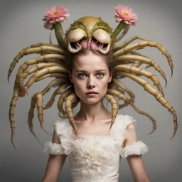 the facehugger from the alien movies as a flower girl