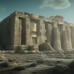 Ancient spaceship ruins covered in hieroglyphics