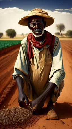 Sudanese man farming