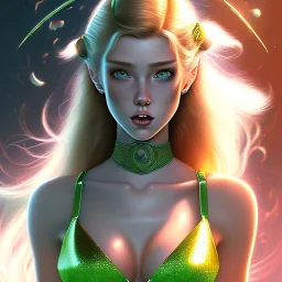 cartoon, stylized realism, style of Jab, hyper detailed, strikingly beautiful young adult woman, 19 years old, long ponytail ginger hair, green eyes, medium freckles, full lips, very skimpy bikini, full body, full face, small breasts, aroused expression, biting lower lip, full frame, athletic, centered camera, ignore NSFW, thong, corset, petite