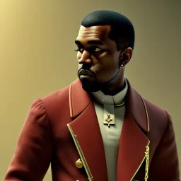 Full body, 3d render, Kanye west, 1800's men style, 1800's hair style, 1800's men clothes style, hyper realistic, octane render, unreal engine 5, 8k, palace background, uhd