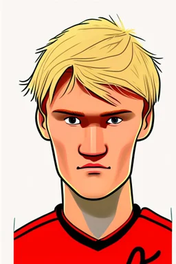 Martin Odegaard Norwegian football player ,cartoon 2d