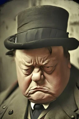 Winston Churchill very grumpy